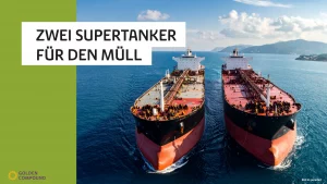Zwei Supertanker symbolisieren 1 Million Tonnen nicht recycelbares Plastik in der EU – Golden Compound BioSinn